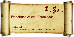 Prodanovics Zsombor névjegykártya