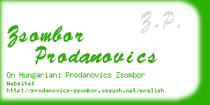zsombor prodanovics business card